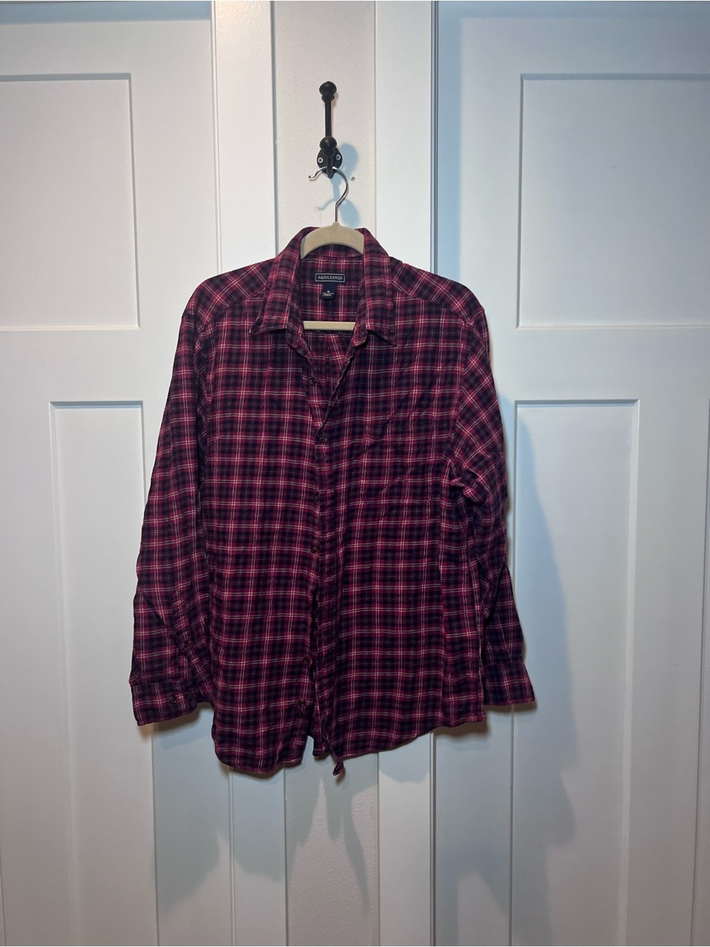 Saddlebred Women’s  Red and Black Plaid Button-Down Shirt